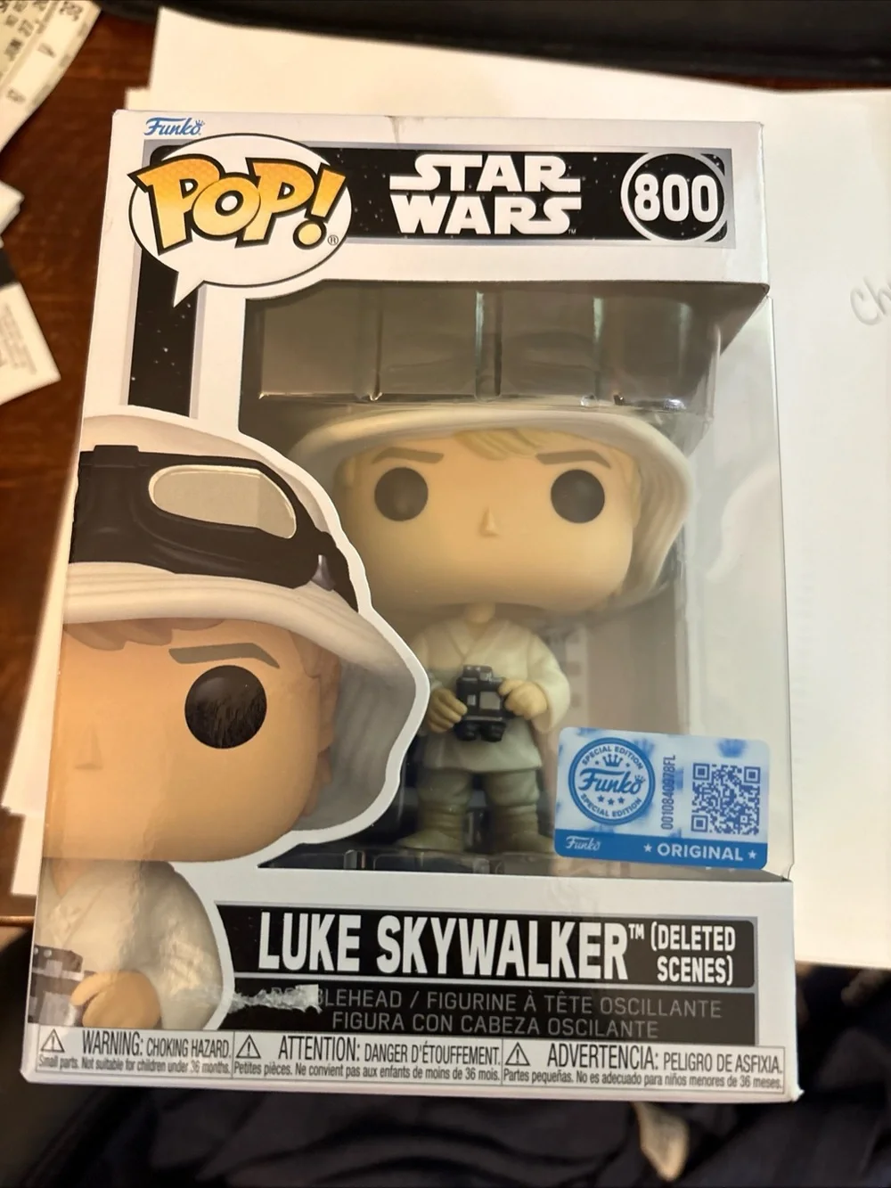 Funko Luke Skywalker Pop! Deleted Scenes Figure in White and Black